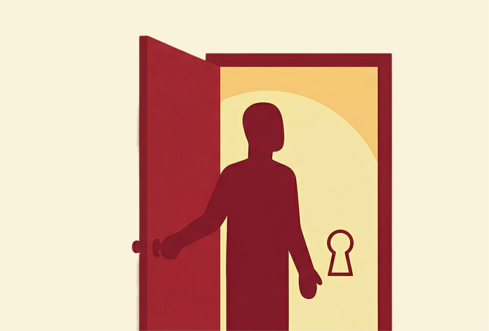silhouette of person opening a door