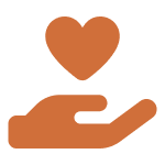 Hand holding heart icon